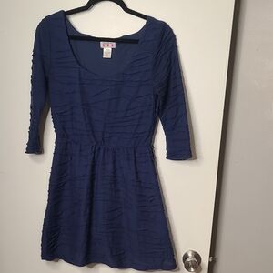 Three Hearts Navy Textured Dress